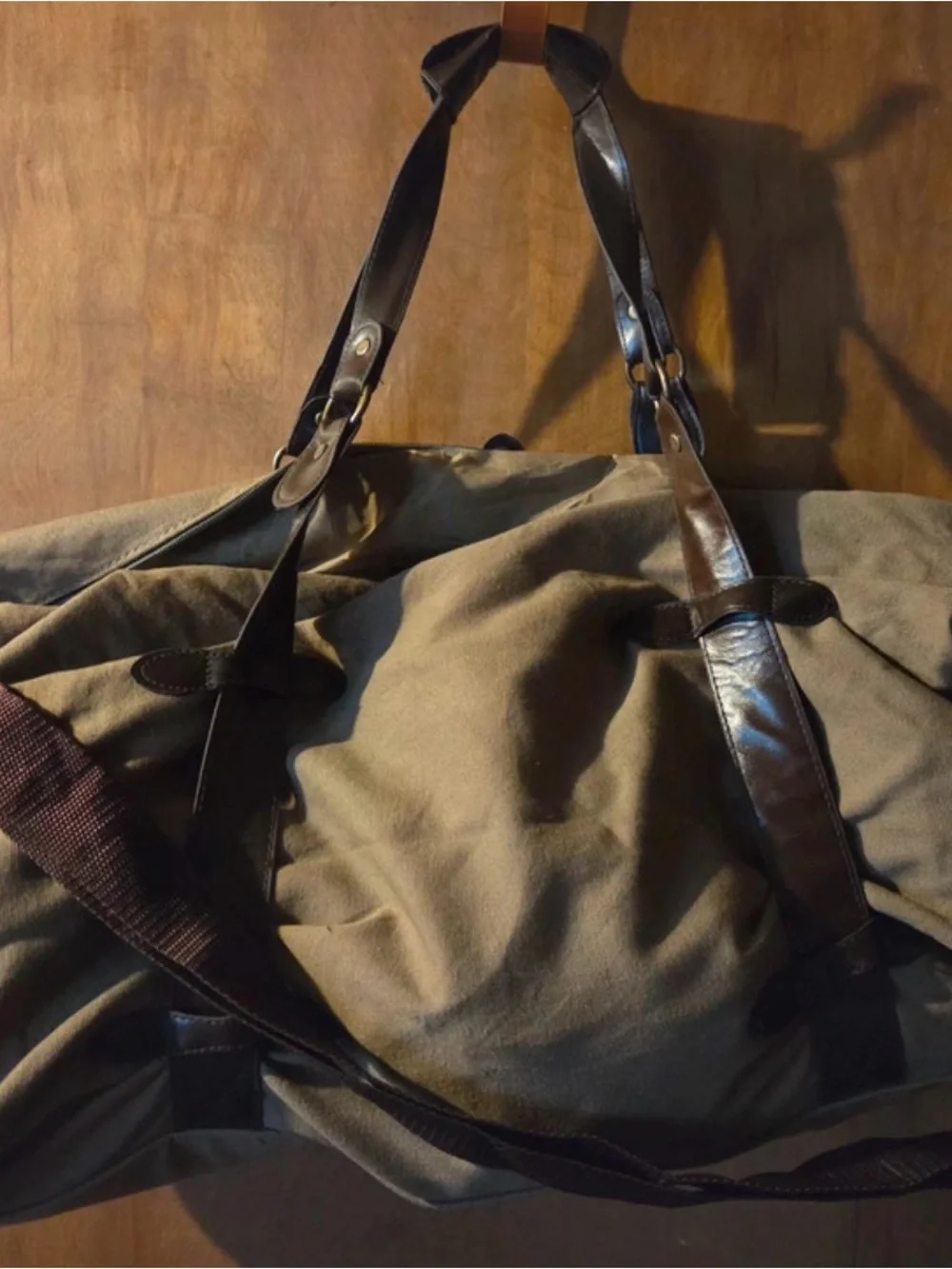Vintage Canvas & Leather Weekender / Duffle Bag